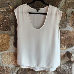 ShineStar SBlouse Top Sheer White Womens Sz L Scoop-Neck